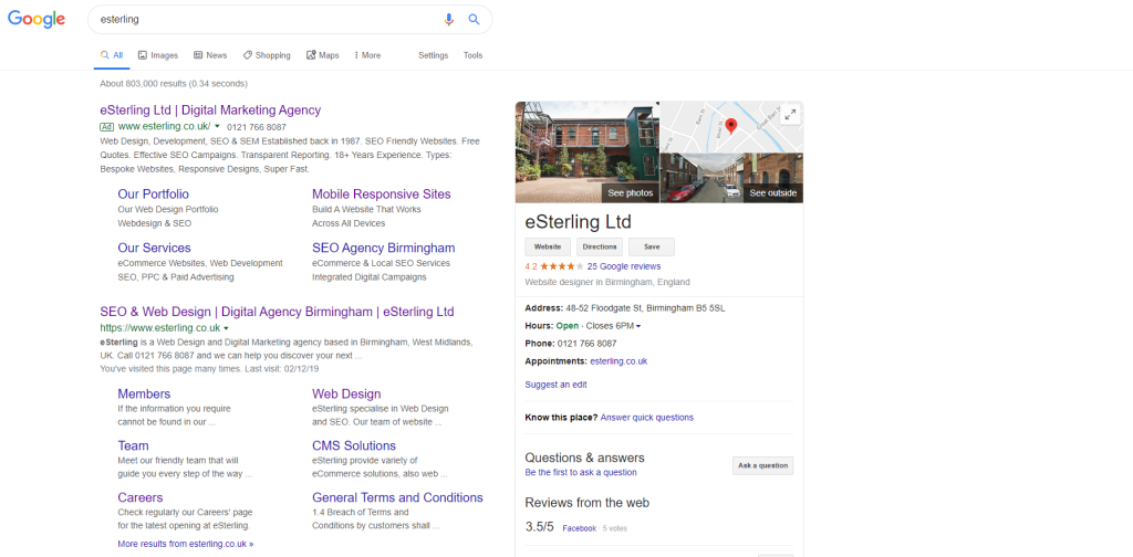 esterling navigation search