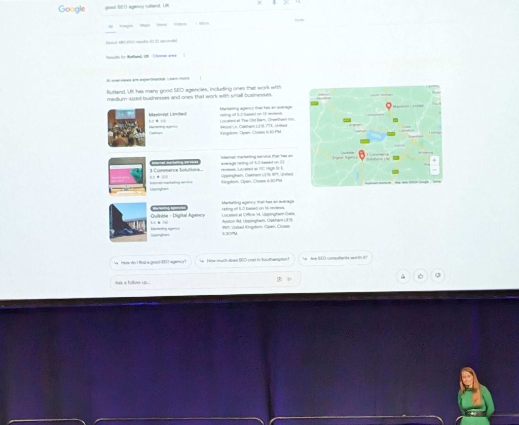Morrish sharing how local reviews appear in Google SGE