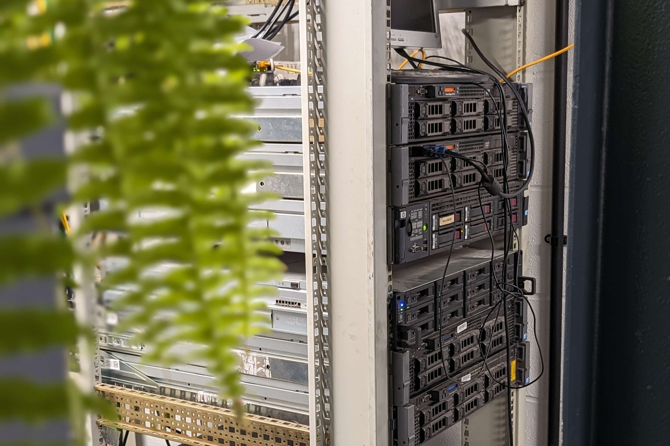 server tower for cloud storage backups in the esterling office
