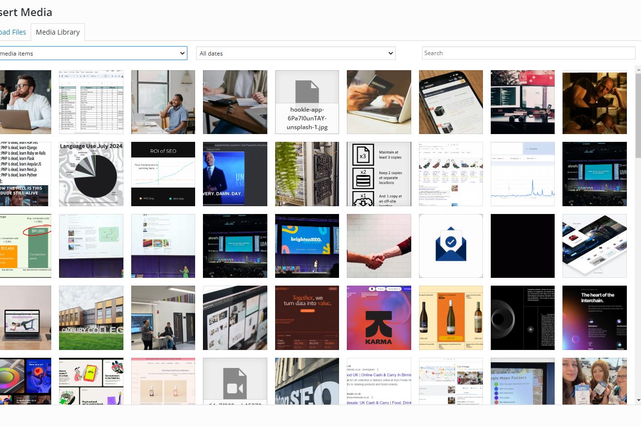 a screenshot of our own clogged media library
