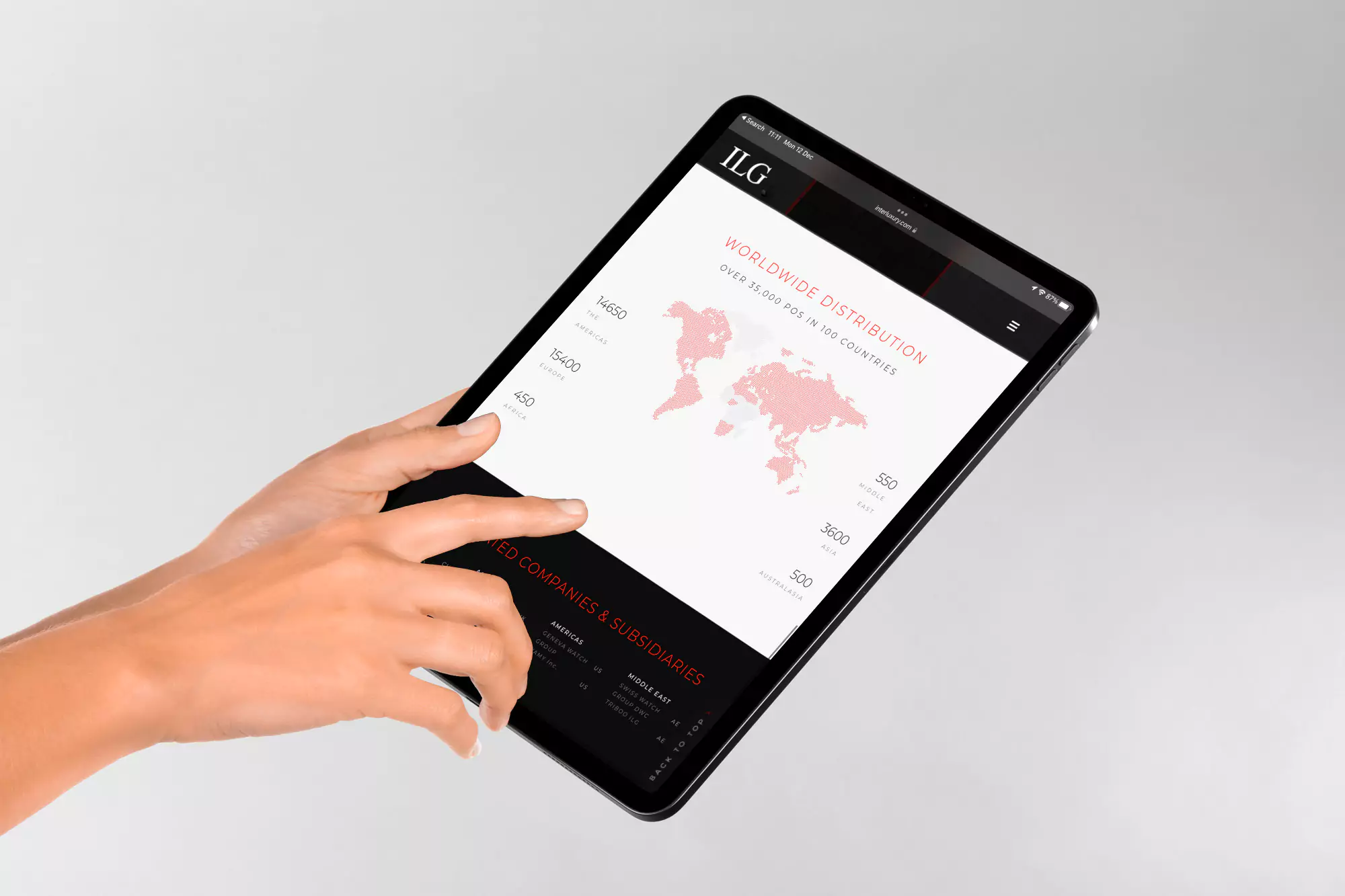 International Luxury Group ipad
